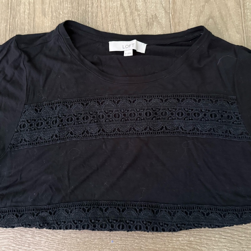 LOFT Black Lace Top
